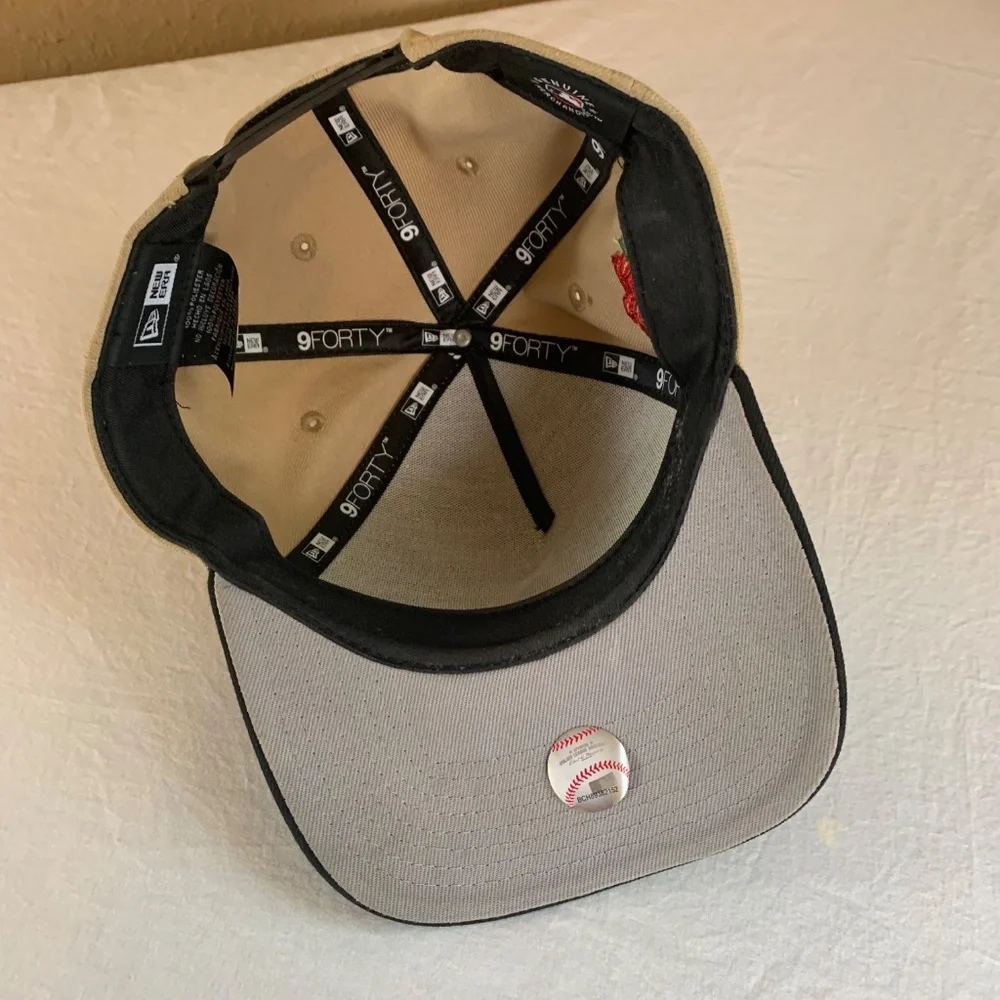 New Era LA Dodgers 9FORTY Snapback Hat Tan Black Rose Side Patch Baseball - Picture 4 of 5